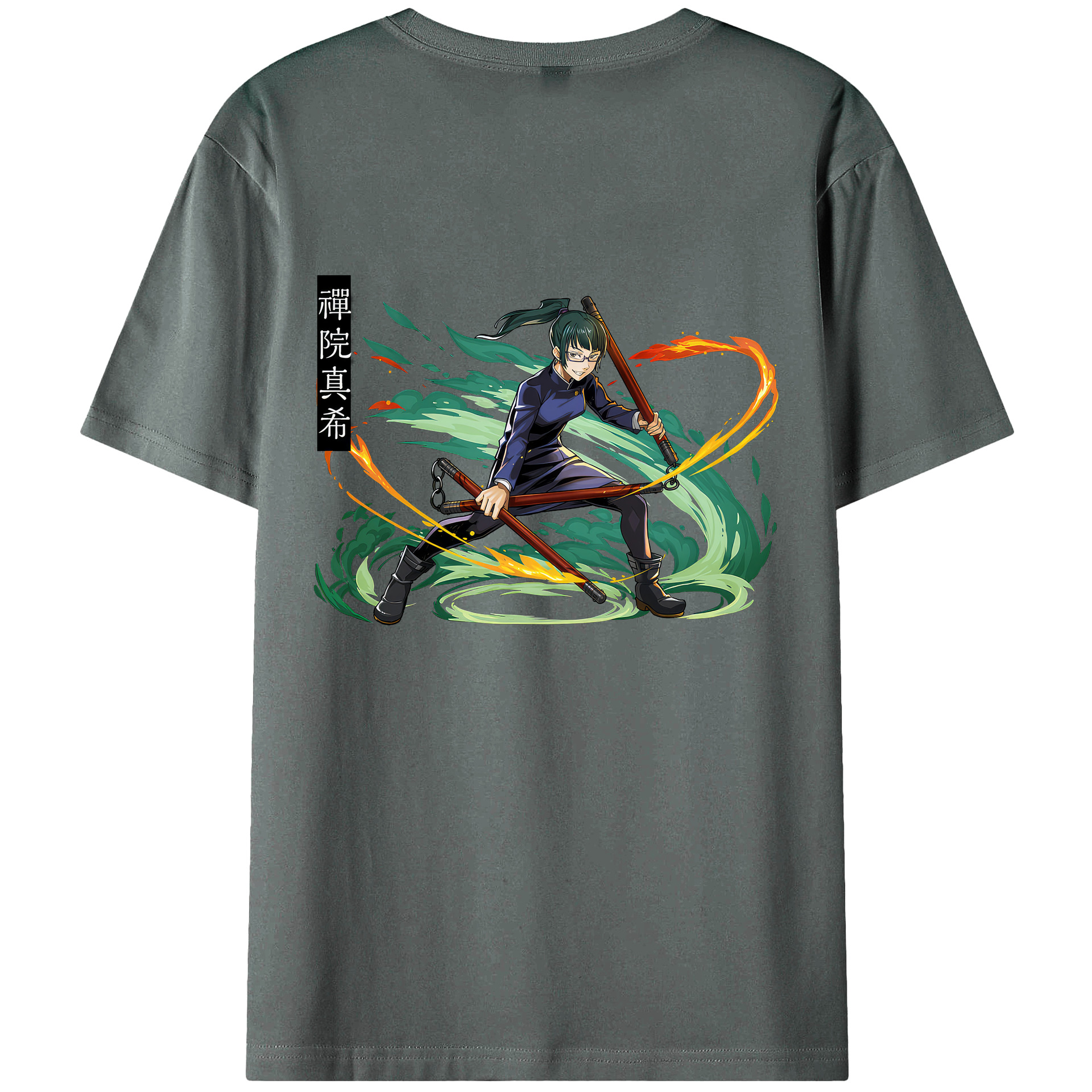（画像用） 呪術廻戦 Jujutsu Kaisen 綿100％ メンズ半袖Tシャツ（バックプリント） 通気性